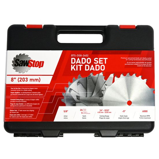 Premium Dado Set 203.2 X 15.875 X 24t 4 X 1/4', 1/8',1/16',3/32' Chip
